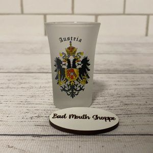 Vienna Austria Souvenir Shield Crest Frosted Shot Glass